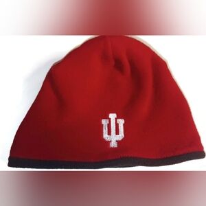 UNIVERSITY OF INDIANA REVERSIBLE. NCAA Hat, Cap, One Size, Fleece, Cap,Gray/Red